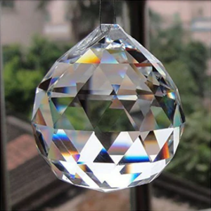 Fengshui Clear Crystal Hanging Ball for Good Luck & Prosperity