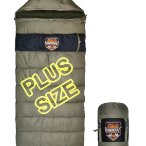 RhinoKraft Plus Size Zero Degree Envelope Sleeping Bag for Adults for Mild to Harsh Winter RK-BHEEM-OLV