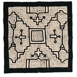 Shipibo Painted Cloth - White-Black