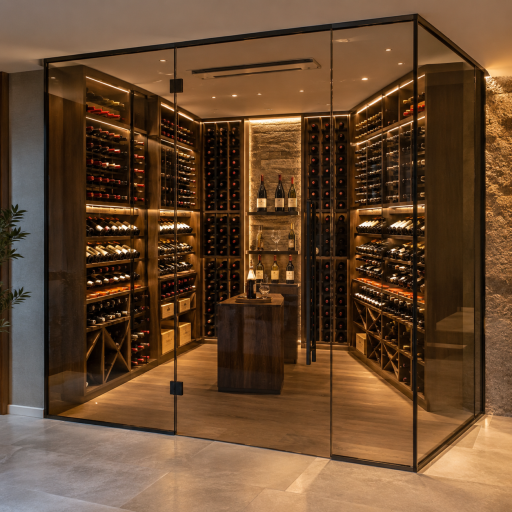 Glass Enclosed Wine Cellar